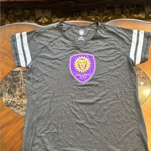 Women’s Orlando City soccer v-neck shirt size XL